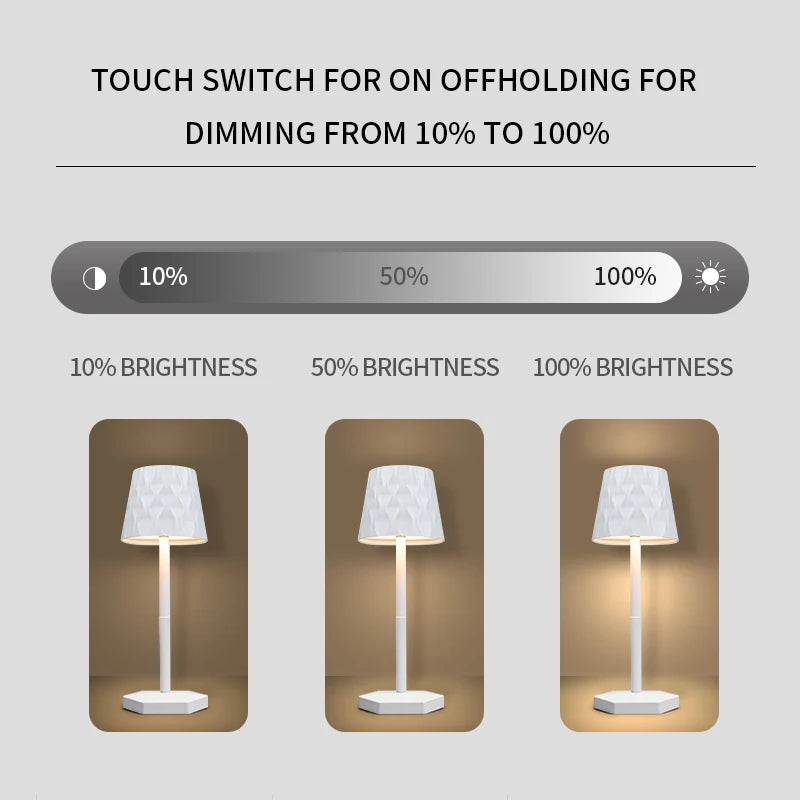 New LED Touch Sensor Table Lamp 3 Color Desktop Night Light Rechargeable Bedside Lamp Bar Dinner Creative Decor Ambient Lighting